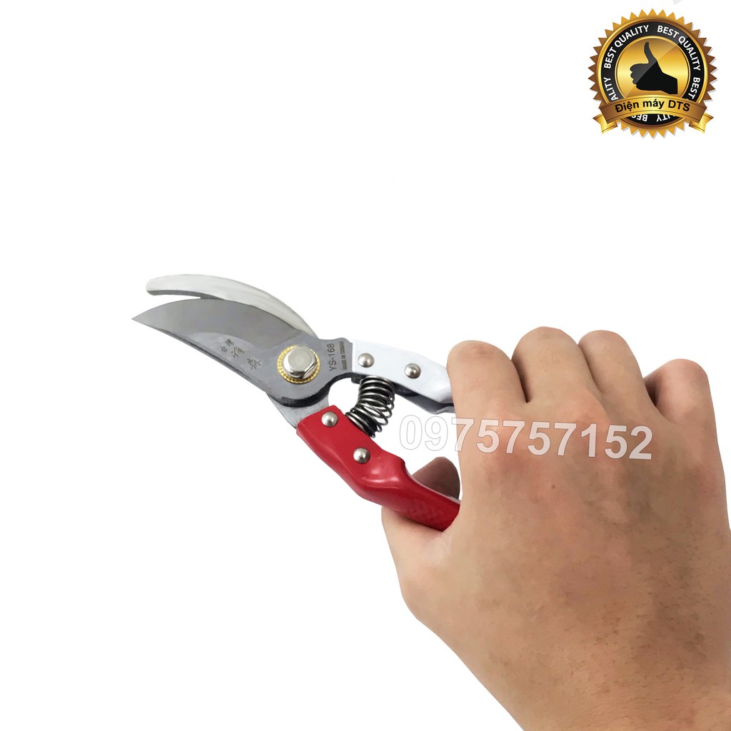 Kéo cắt cành lưỡi cong TAIWAN JS-168 - Kèm bộ phụ kiện thay thế