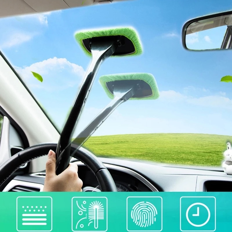 Khăn Lau Kính Chắn Gió Xe Hơi Bằng Sợi Microfiber Chống Trầy Tháo Rời Được Tiện Lợi