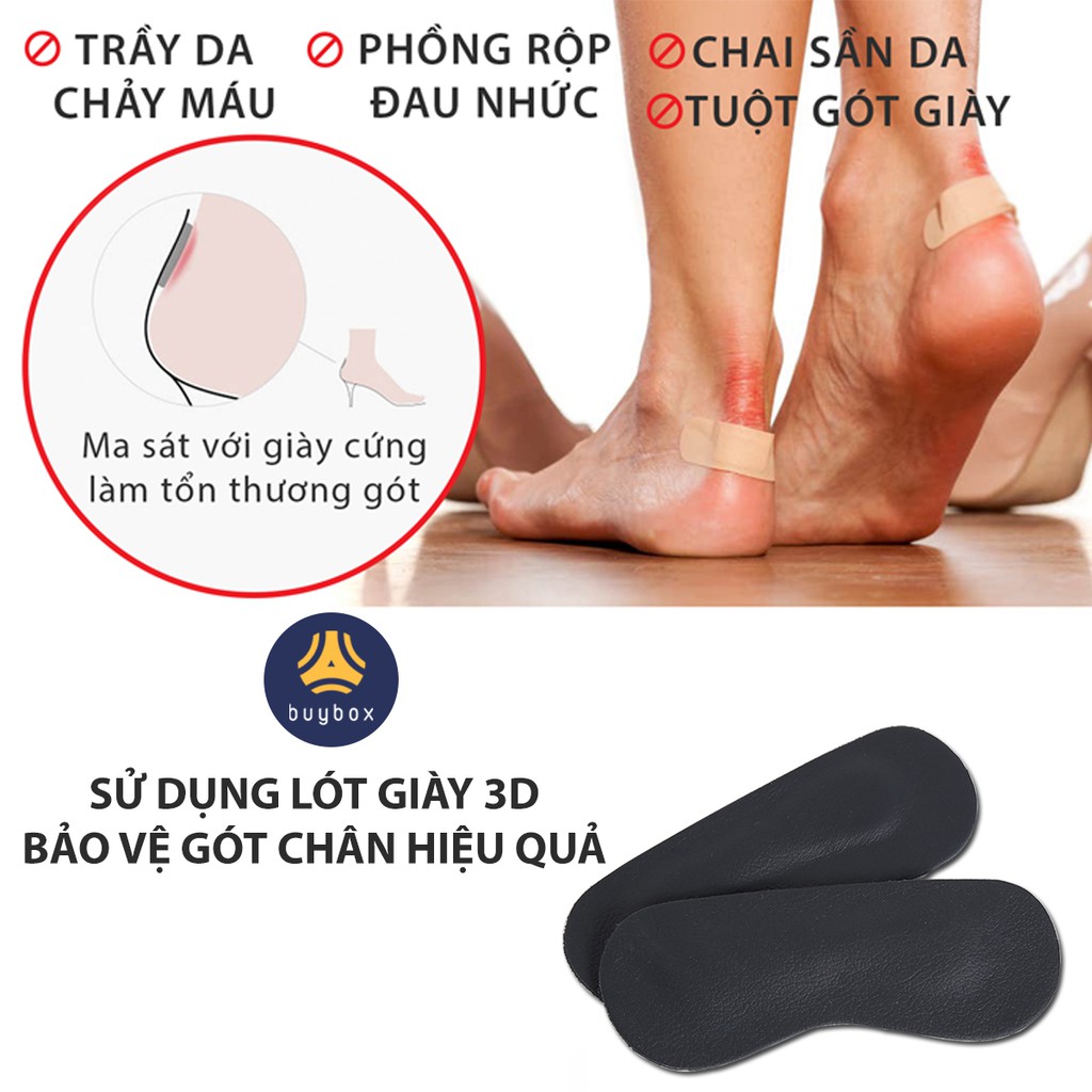 Lót giày cao gót 3D da PU bảo vệ gót sau - buybox - BBPK159