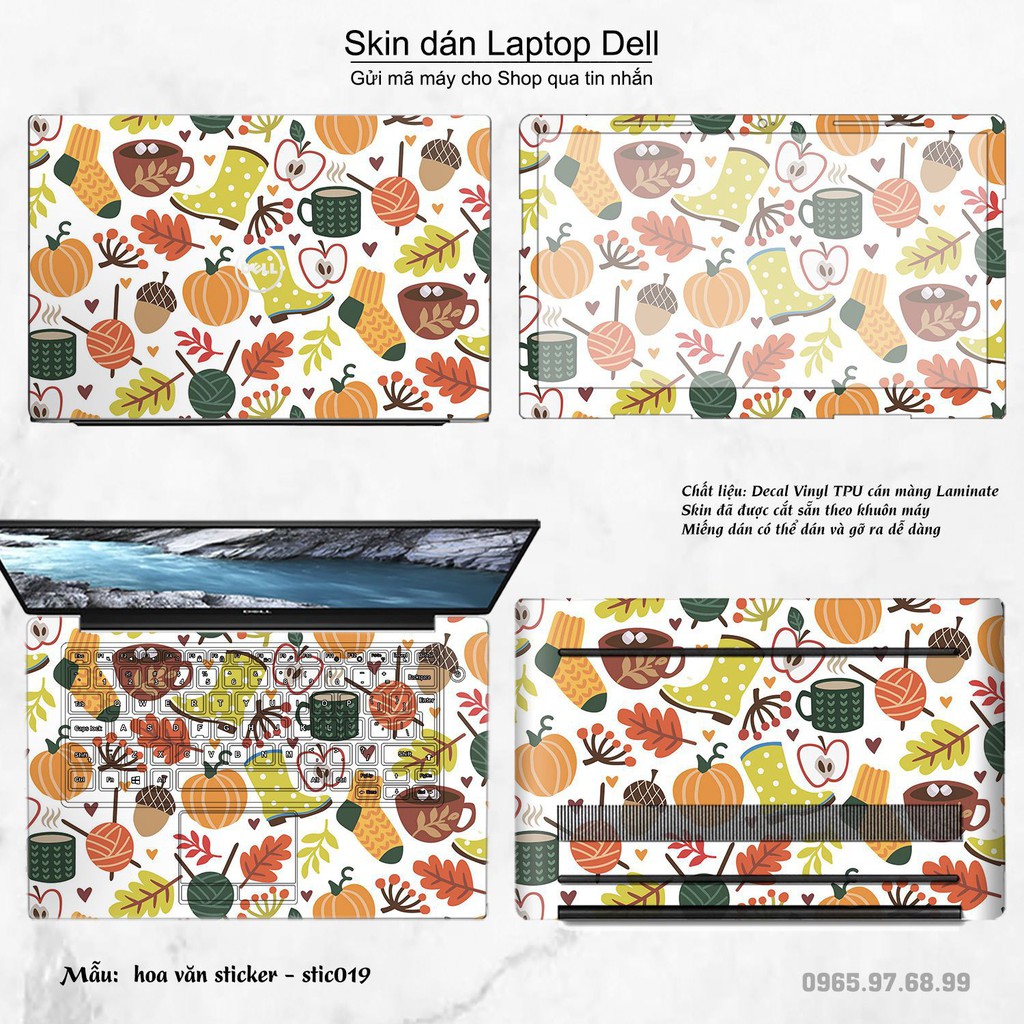 Skin dán Laptop Dell in hình Hoa văn sticker _nhiều mẫu 4 (inbox mã máy cho Shop)
