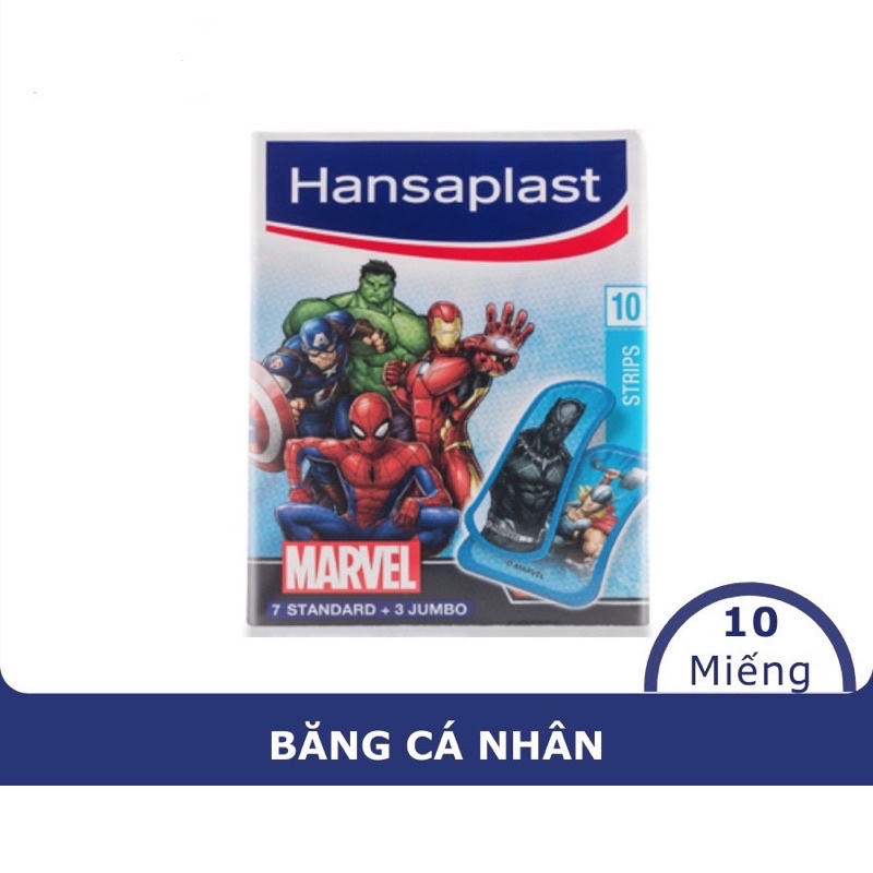 Băng Keo Cá Nhân Trẻ Em Marvel Hansaplast gói 10 miếng - Đức