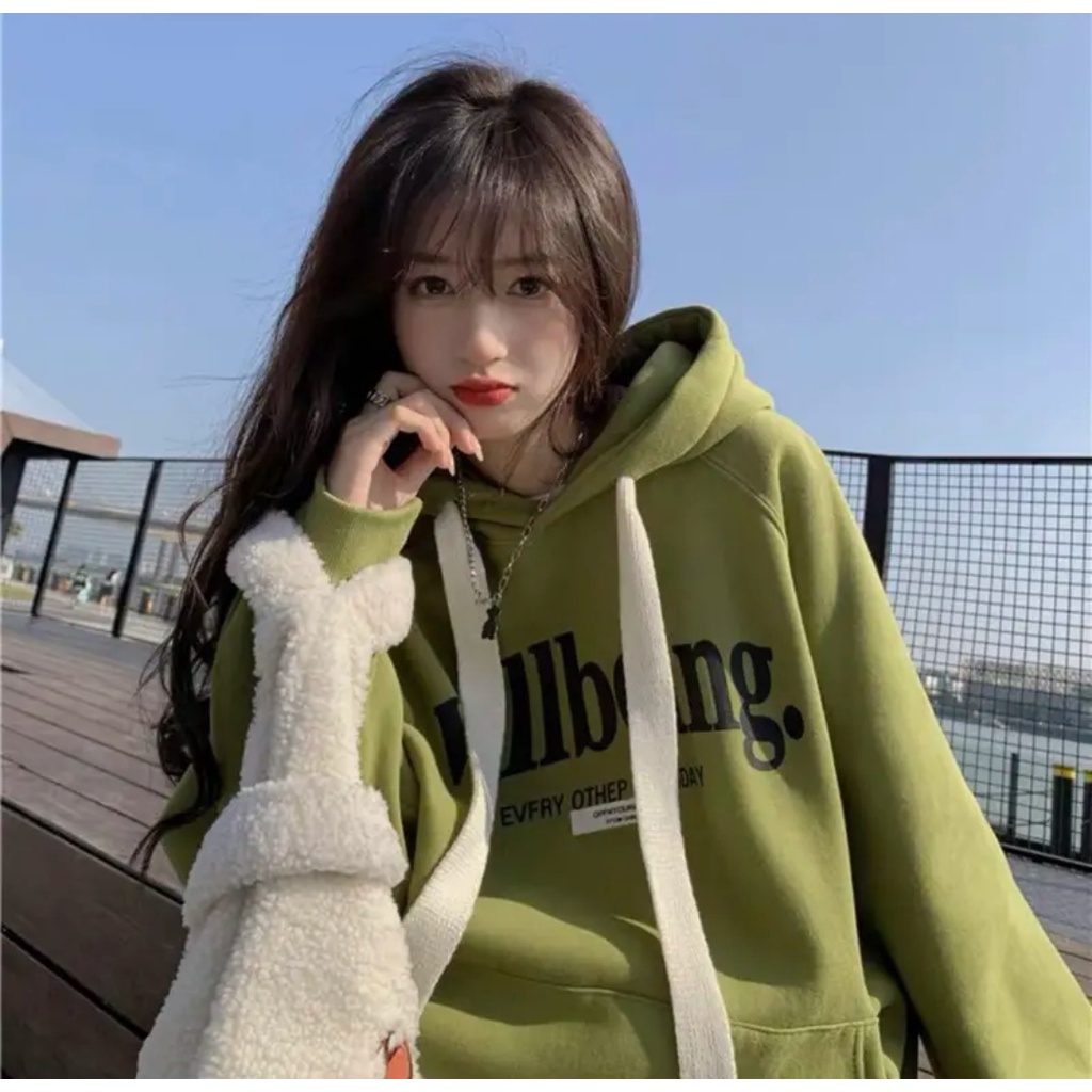 (video+ảnh thật) Áo Hoodies Nữ Form Rộng Mũ 2 Lớp - Áo Hoodie In Chữ Welldeing Oversize