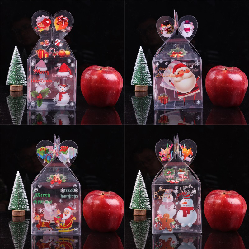 Set 5 hộp quà giáng sinh chất liệu PVC trong suốt sáng tạo
