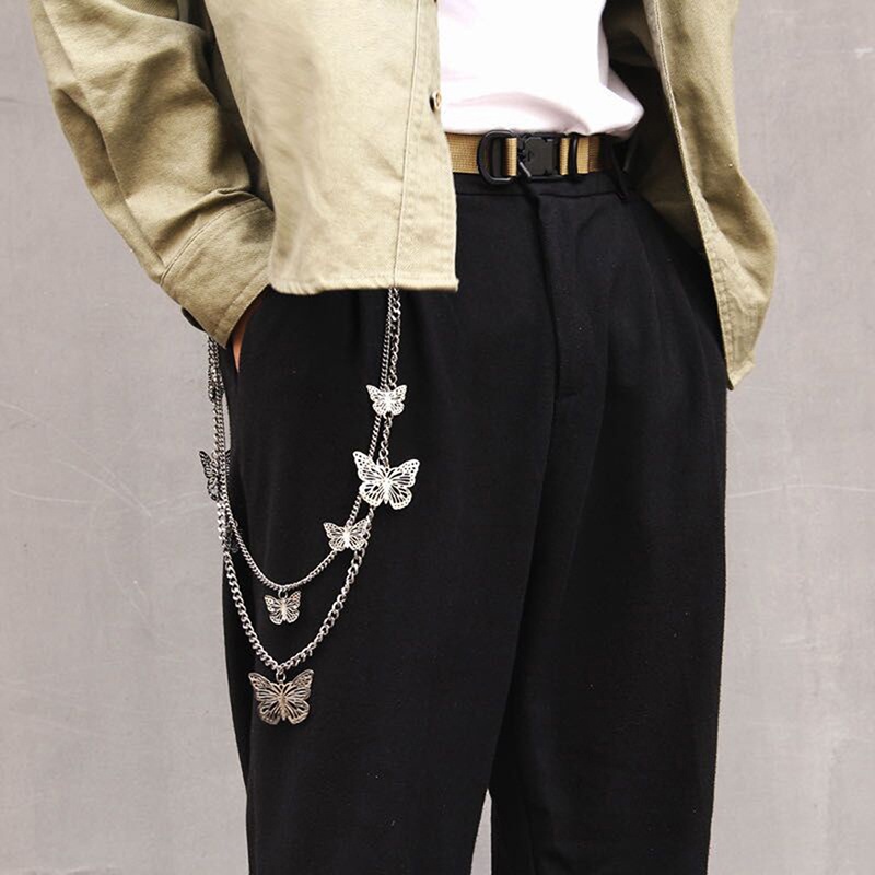 Fashion Waistband Decoration  Double Layer Butterfly Pants Chain