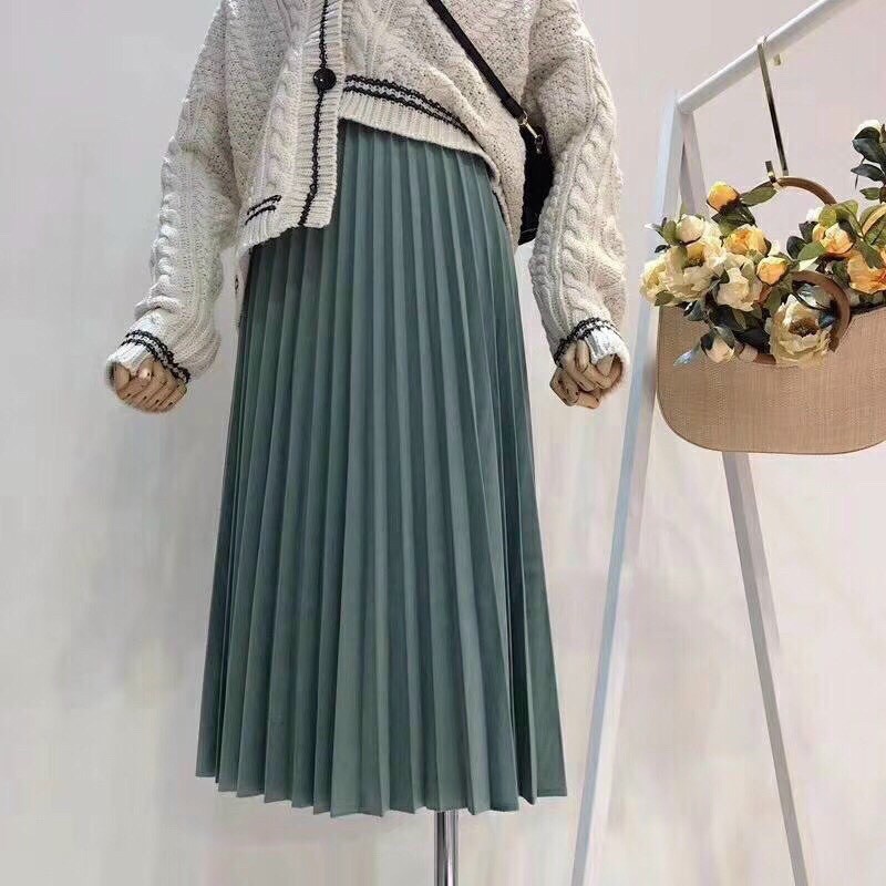 Chân váy midi ánh nhũ xếp li | BigBuy360 - bigbuy360.vn