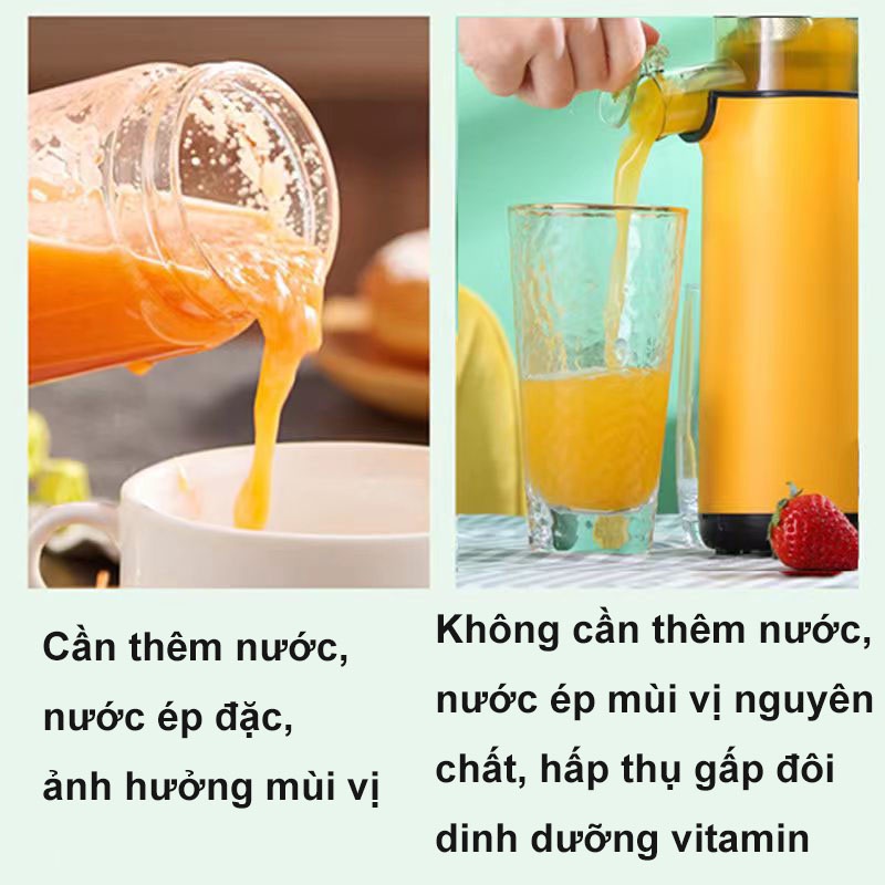 Máy Ép Chậm Mini, Ép Kiệt Nước Trái Cây, Rau Củ Đa Năng, Thiết Kế Nhỏ Gọn, Công Suất Lớn, Dễ Dàng Vệ Sinh Tiện Lợi