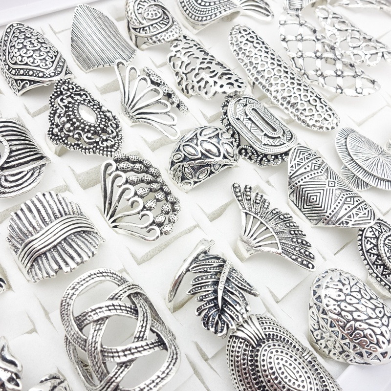 Bán Sỉ Set 20 Nhẫn Mạ Bạc Hình Hang Động Hoa Đẹp Mắt Thời Trang Làm Quà Tặng Giáng Sinh Cho Nữ