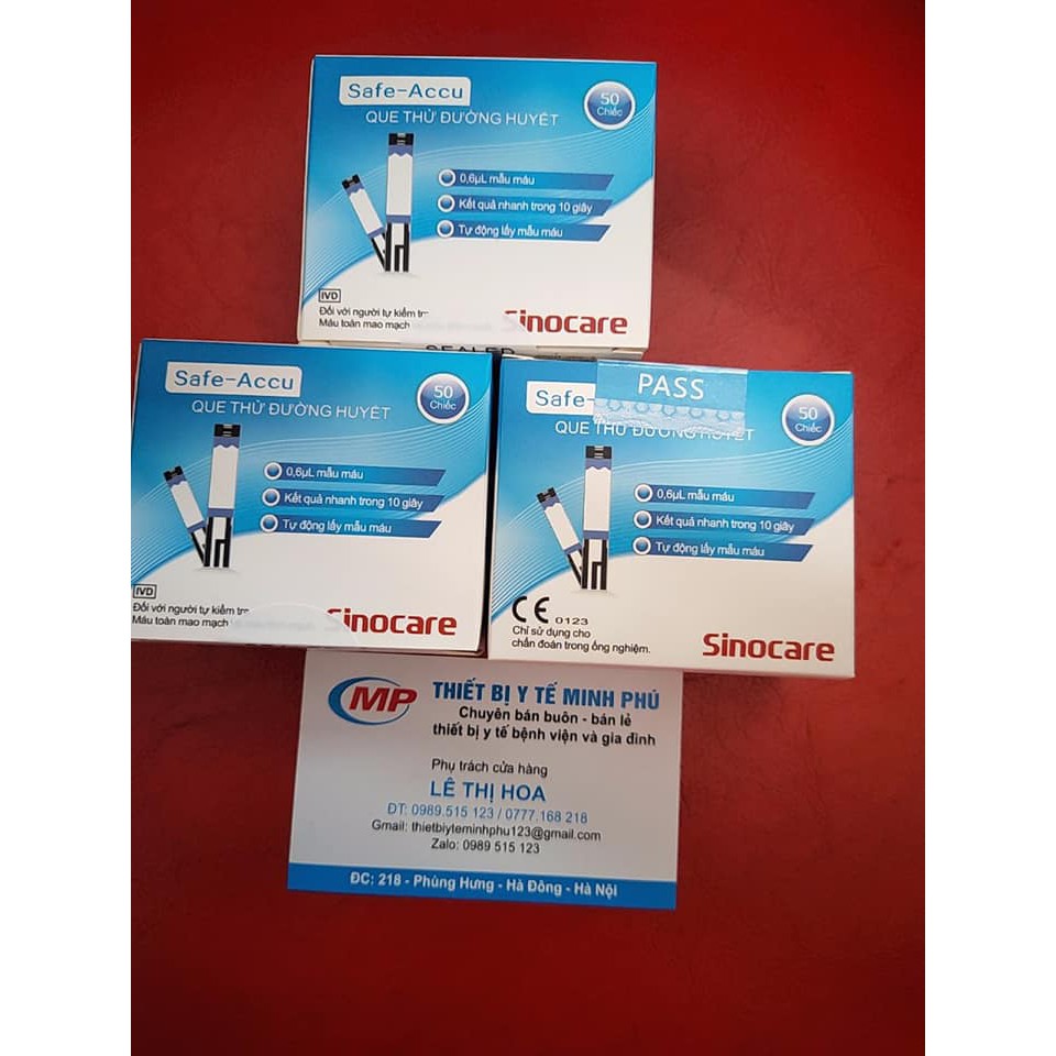 Que thử tiểu đường Sinocare Safe-Acu 50 QUE 50 KIM đảm bảo an toàn, chính xác