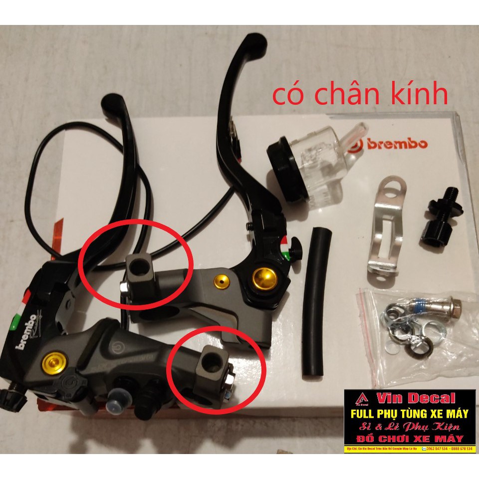Cùm Tay Thắng - Tay Côn Brembo Có Chân kính ( 1 cặp Full phụ kiện )