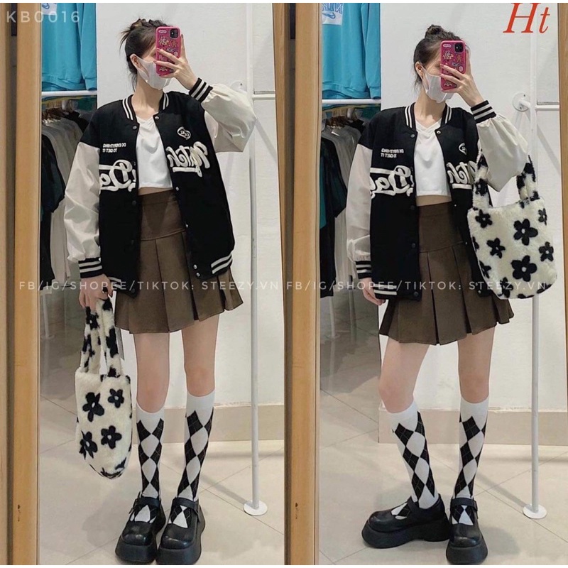 Áo khoác bomber phối tay MATECH HT12