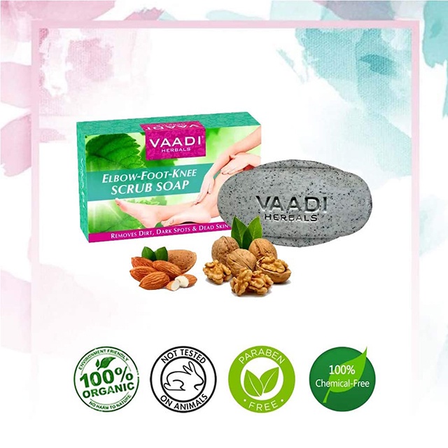 Xà Phòng Vaadi Tẩy Da Chết Gót Chân,Hạnh Nhân và Quả Óc Chó, Elbow Foot Knee Scrub With Almond And Walnut Scrub Soap 75g