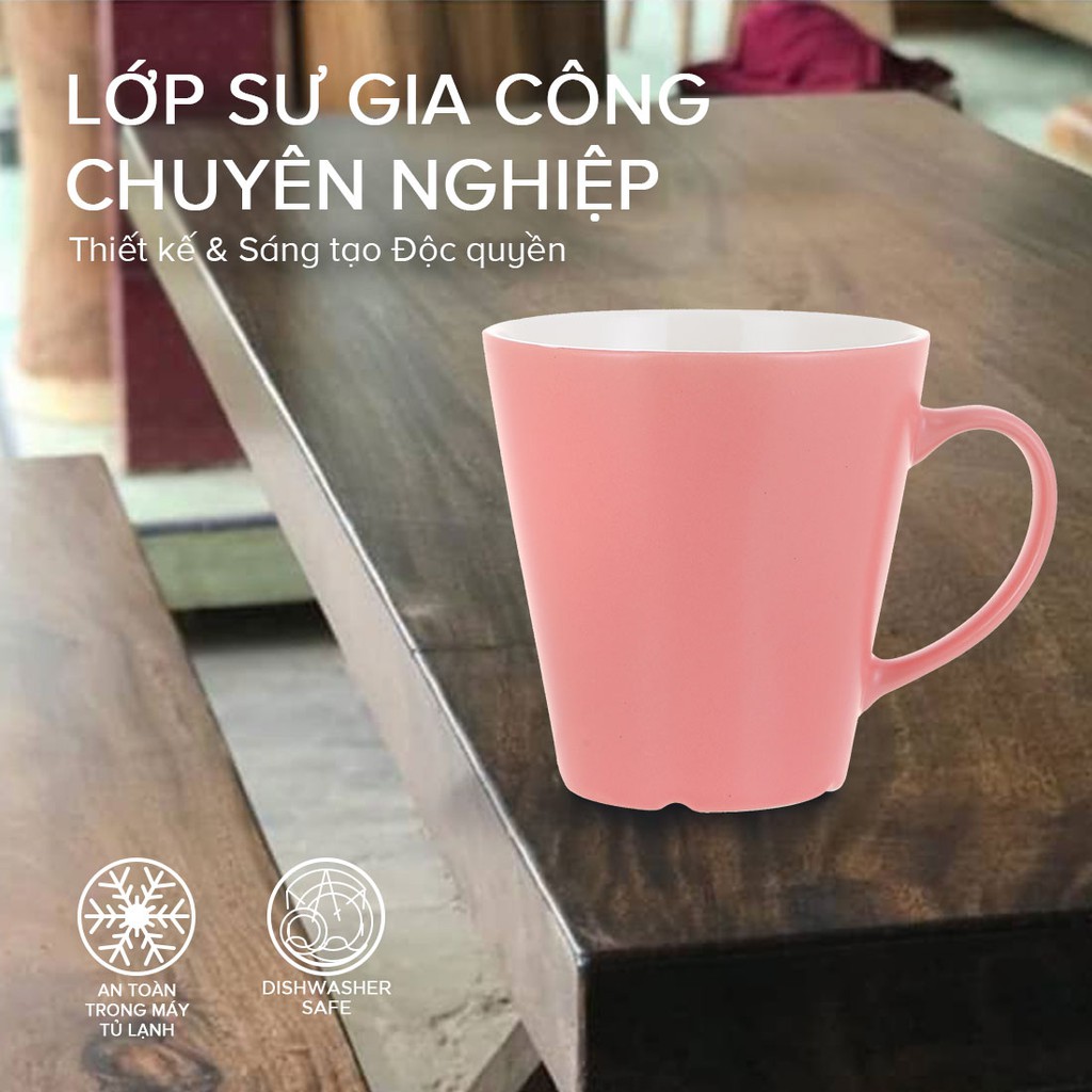 Cốc nước Miniso có tay cầm màu sắc đáng yêu 350ml (Hồng/Xanh) | BigBuy360 - bigbuy360.vn