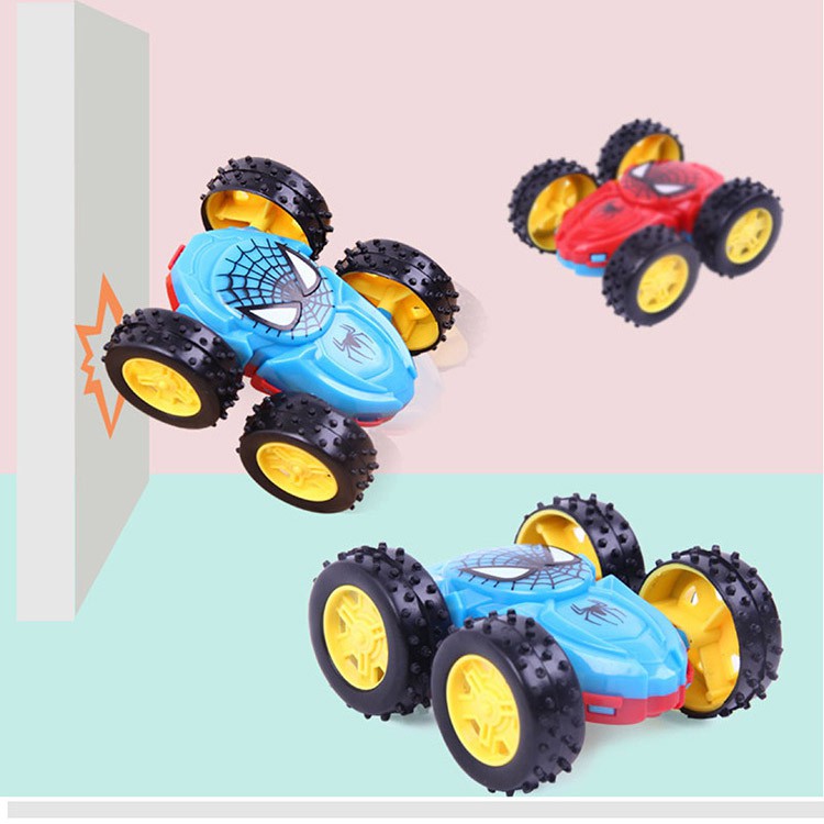 Xe Spiderman bánh đà chạy hai mặt quán tính có khả năng chống rơi 360 – đồ chơi lái xe ô tô – đồ chơi trẻ em