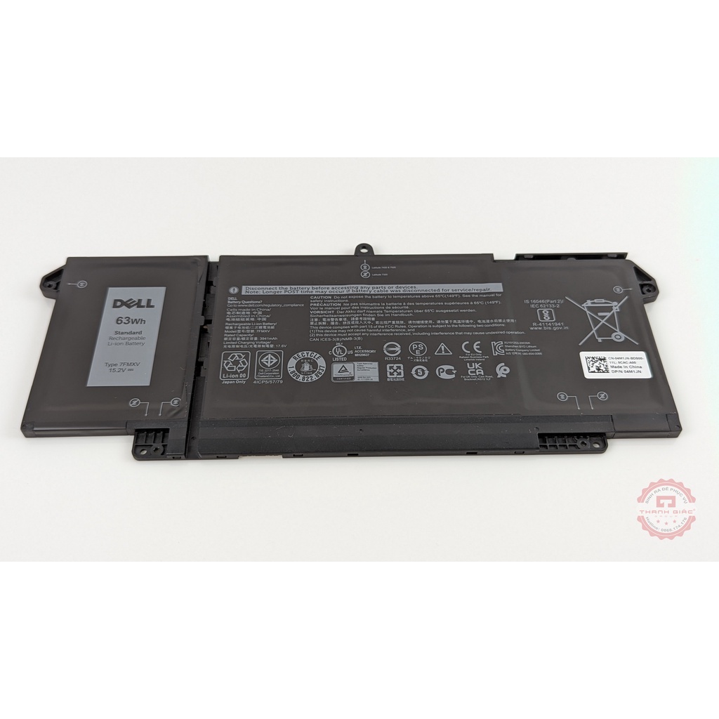 Pin Laptop Dell 63Wh 7FMXV Thay Thế Cho Dell Latitude 5320 7420 7320 7520 - Bảo Hành 6 Tháng