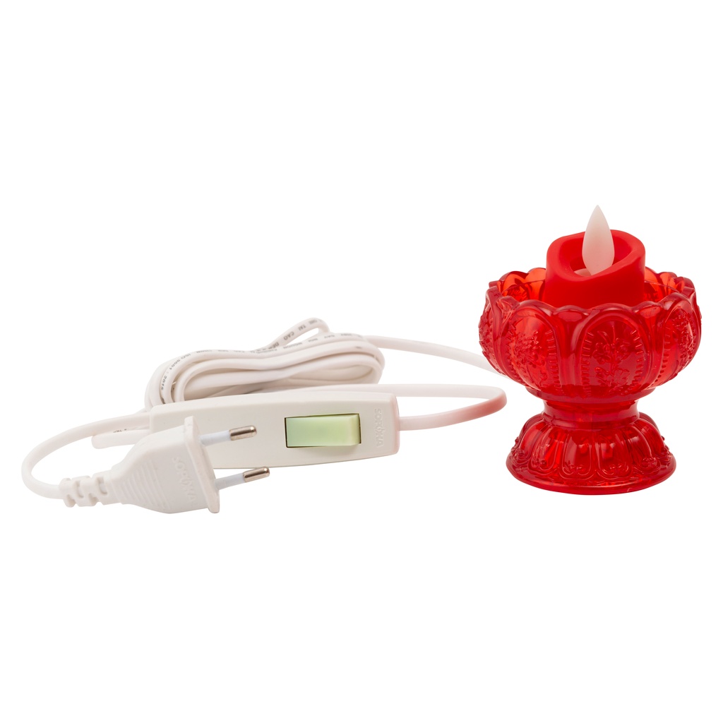 Cốc nến thờ, cốc nến HS SOPOKA chạm khắc hoa sen tinh sảo bằng điện an toàn