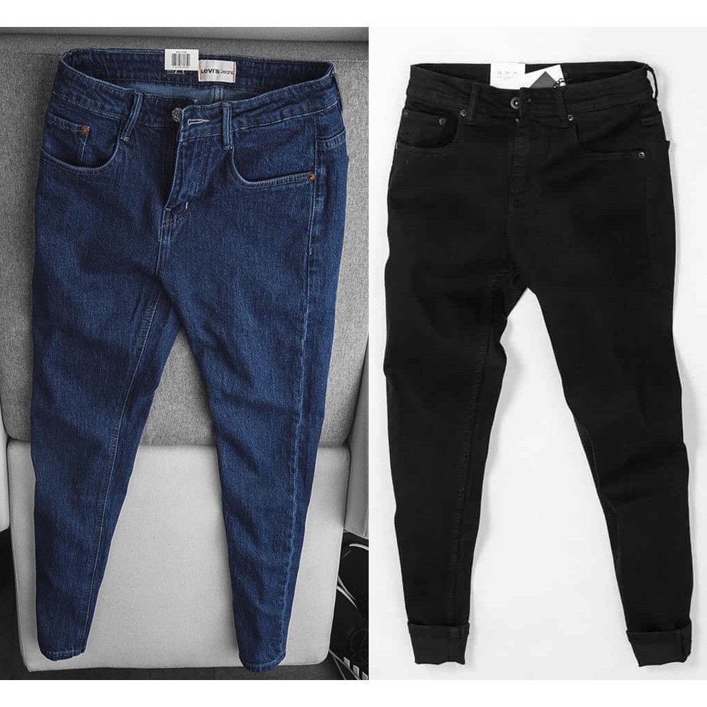 Quần Jeans Nam Màu Đen Trơn & Jean Rách Gối & Jean Xanh Than, Vải Jean Co Dãn Nhẹ, Cực Thoải Mái Khi Mặc | BigBuy360 - bigbuy360.vn