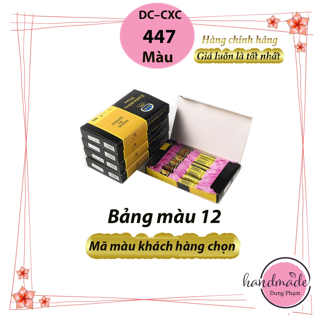 Chỉ thêu DC - CXC tép lẻ Full 447 màu - Chỉ thêu Cotton chính hãng không phai (Bảng 12)