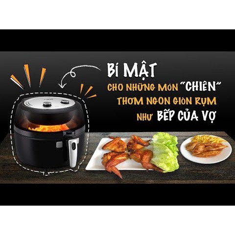 Nồi chiên không dầu Rapido RAF6.5D (Điều khiển điện tử) - Hàng chính hãng - 1800W