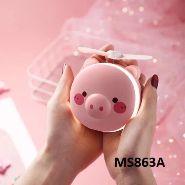 BÉ HEO 3 IN 1 (GƯƠNG, QUẠT, ĐÈN LED)