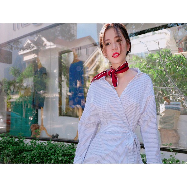 Khăn Turban Đội Đầu, Cổ Áo Sơ Mi, Quấn Quai Túi Tạo Điểm Nhấn [Ghi chú để chọn màu]