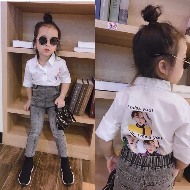 Sét áo sơ mi + quần jean