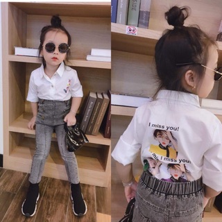 Sét áo sơ mi + quần jean