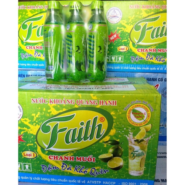 Nước khoáng chanh muối quảng ninh Faith 1 thùng 24 chai
