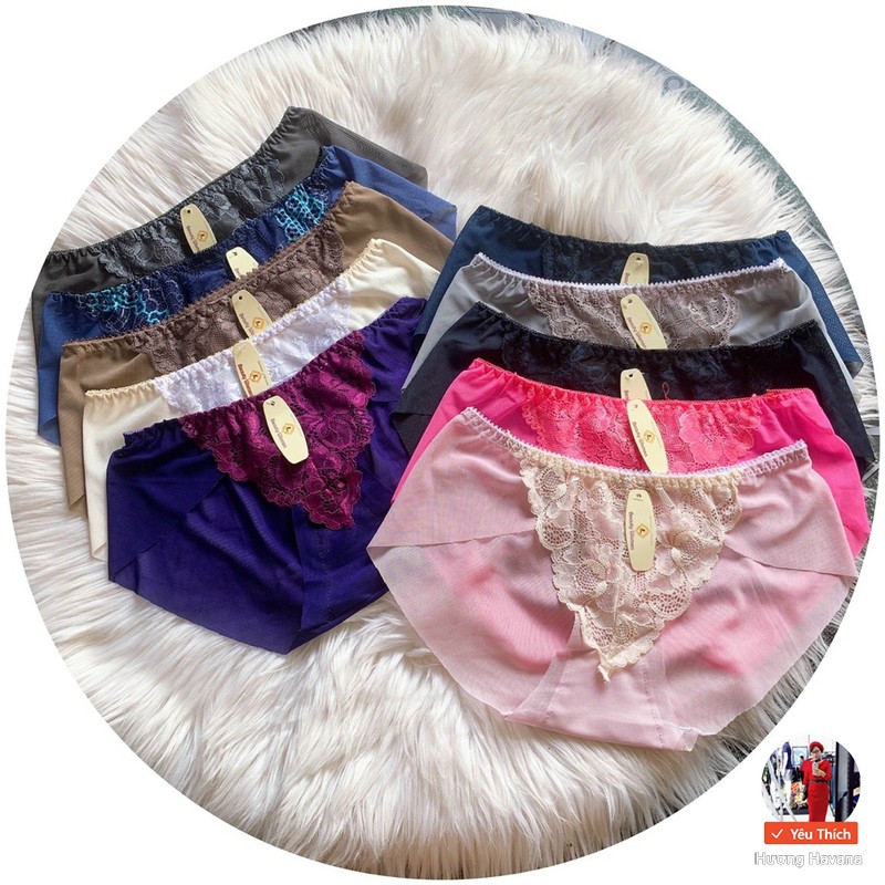 Set 5 Quần lót nữ su phối ren cạp may zizac - freesize - quần chip nữ havana giá rẻ FLQ75