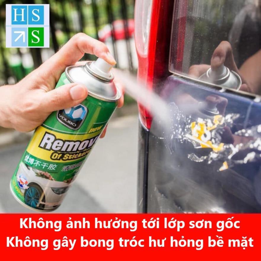 Bình xịt tẩy keo Remove 450ml - Tẩy sạch vết decal, nhựa đường, dầu mỡ, nhựa cây ..Kính vỏ xe Ô Tô, mặt gỗ, nền gạch