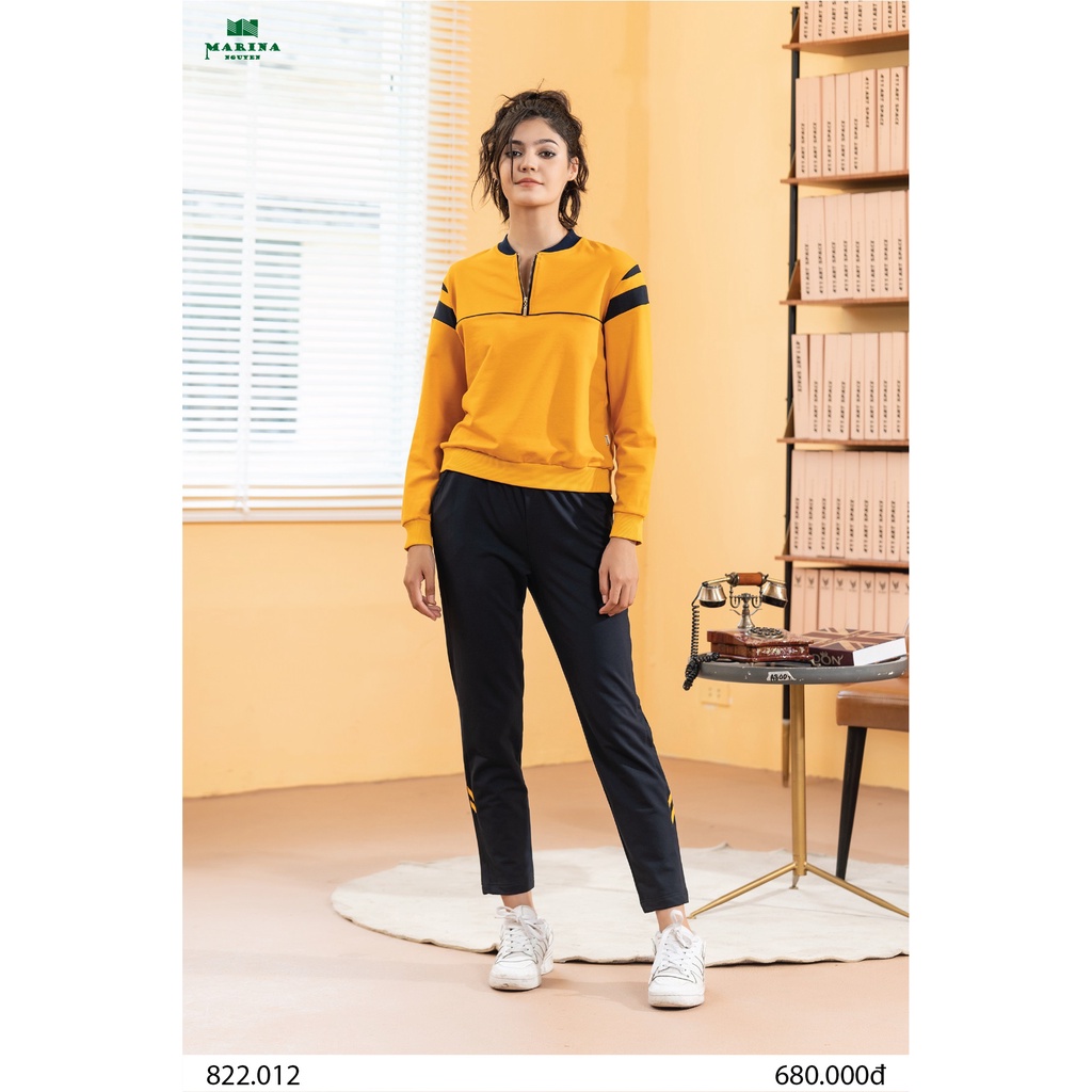Bộ Đồ Thu Đông Nữ MARINA NGUYỄN Thiết Kế Dài Tay, Kiểu Dáng Trẻ Trung, Chất Liệu Cotton Mềm Mịn - 822012