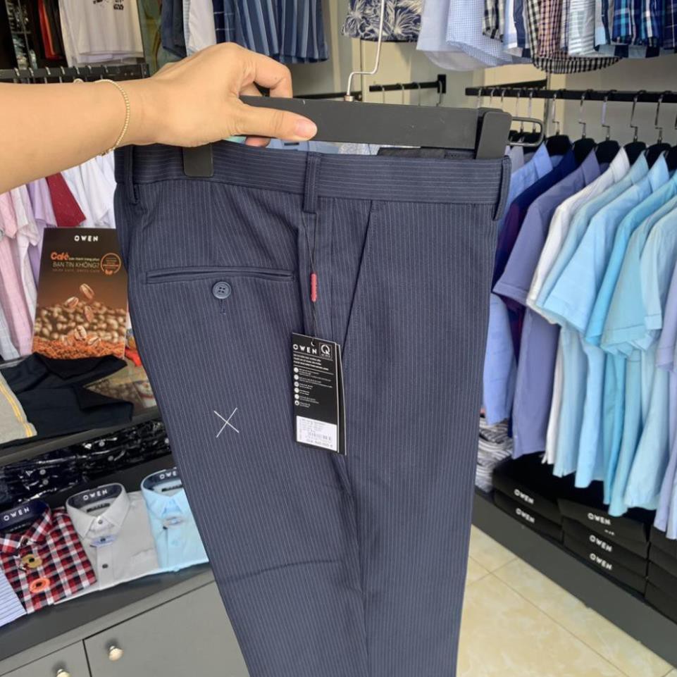 ❤️ (Real) Chuẩn . Quần âu nam Owen sọc navy dáng Slimfit QS 80897 Cực Đẹp .1 . Đẹp . . . ! . ♭ 2021 " ' ` ^ ! !