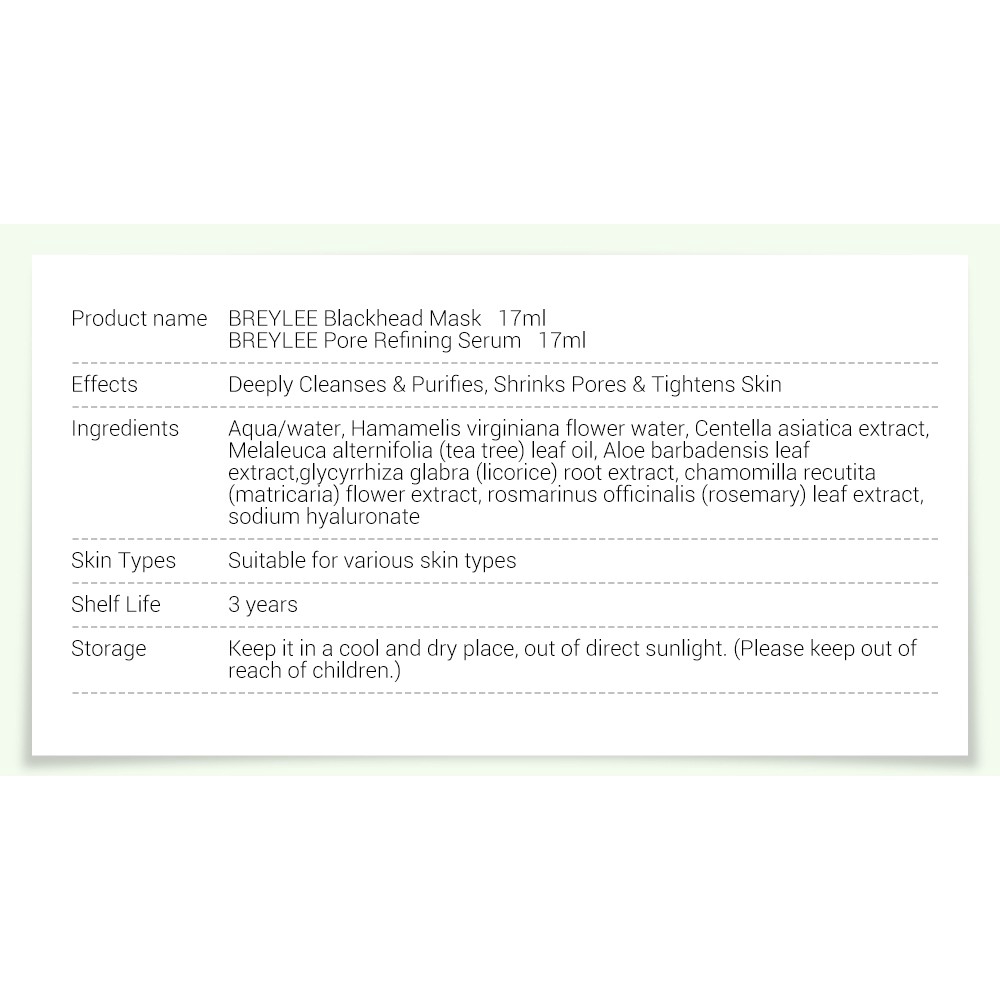 Bộ sản phẩm BREYLEE loại bỏ mụn đầu đen 17ml*2 chất lượng cao | BigBuy360 - bigbuy360.vn