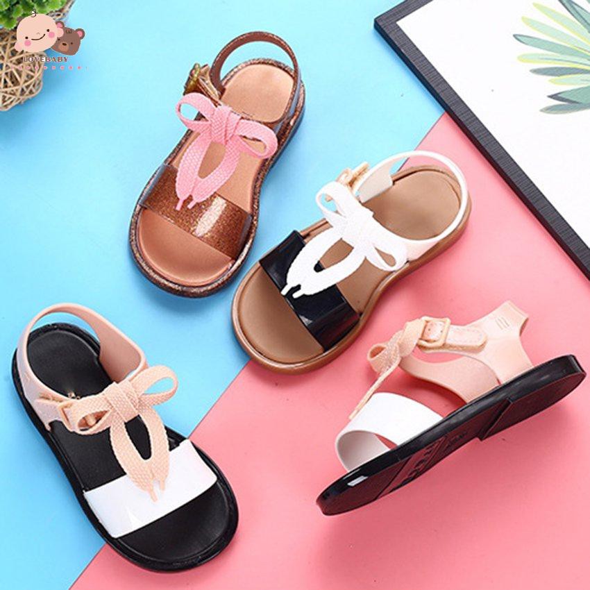 Giày Sandal Đính Nơ Chống Trượt Cho Bé Gái