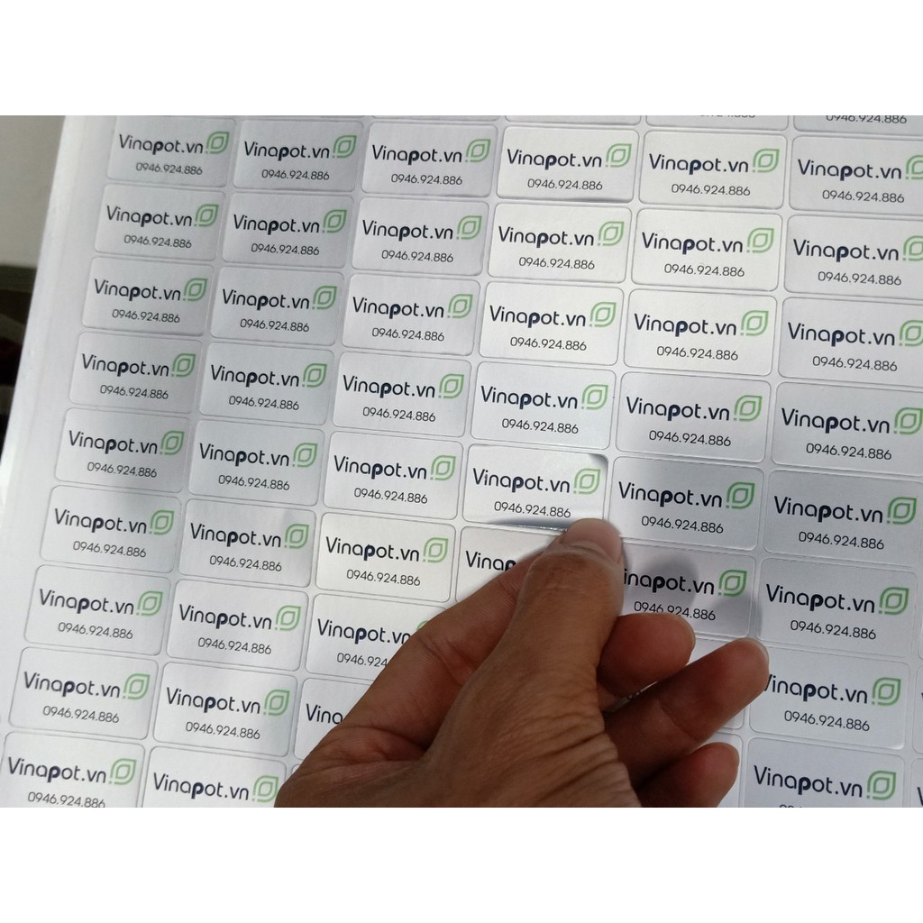 In tem decal bạc, decal gương theo yêu cầu, khổ A3