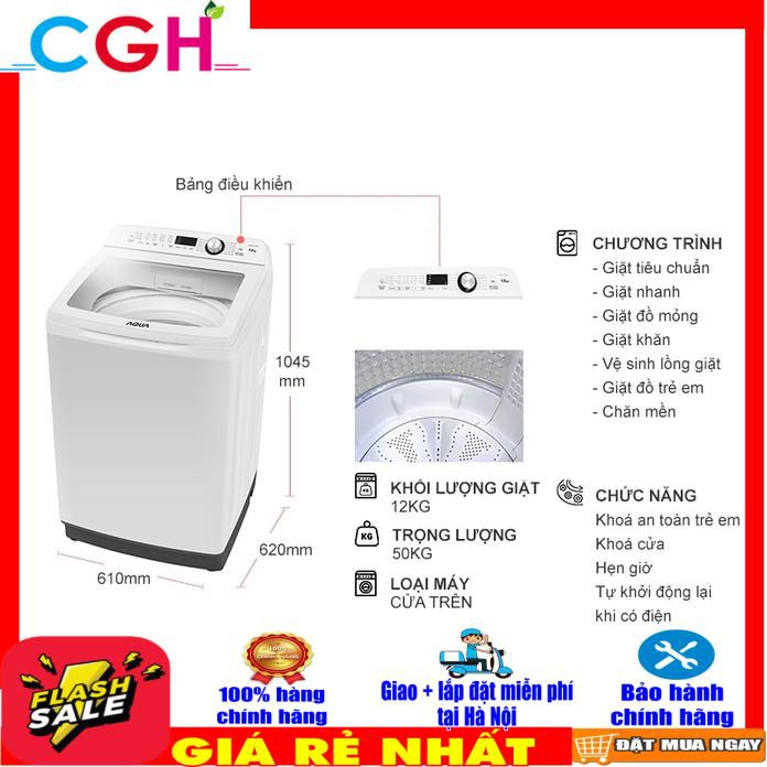 Máy giặt Aqua 12 Kg AQW-FR120CT (Miễn phí giao hàng tại hà nội)