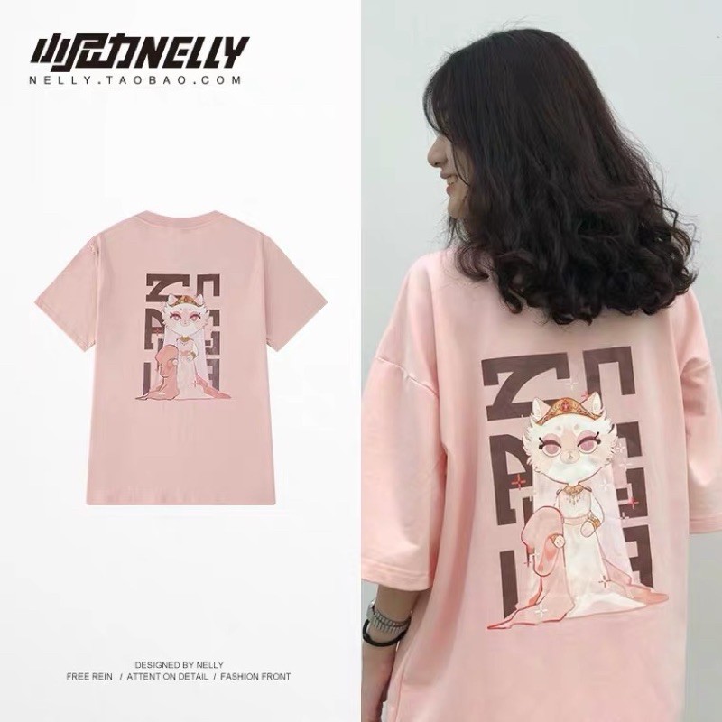 dáng unisex form rộng Cat Queen
