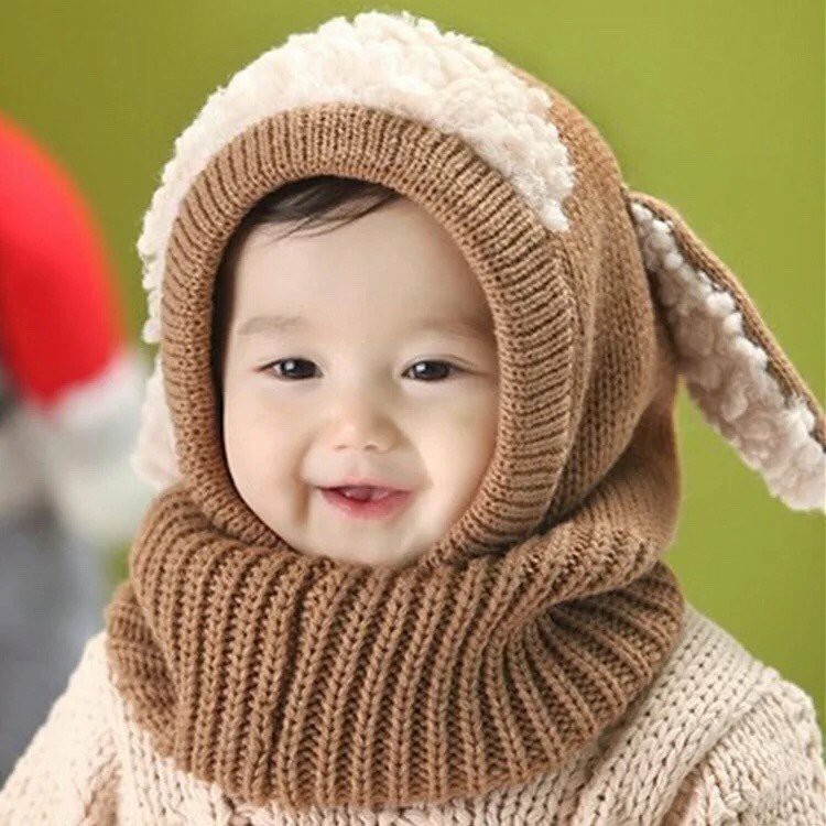 Mũ len tai lông cừu cho bé