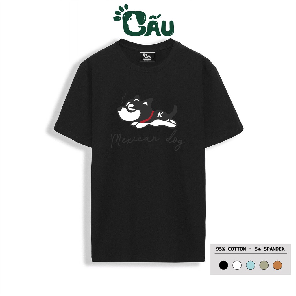 Áo thun nam GẤU 194 cổ tròn tay ngắn vải coton co dãn, dày dặn, form regular fit - Cún Con