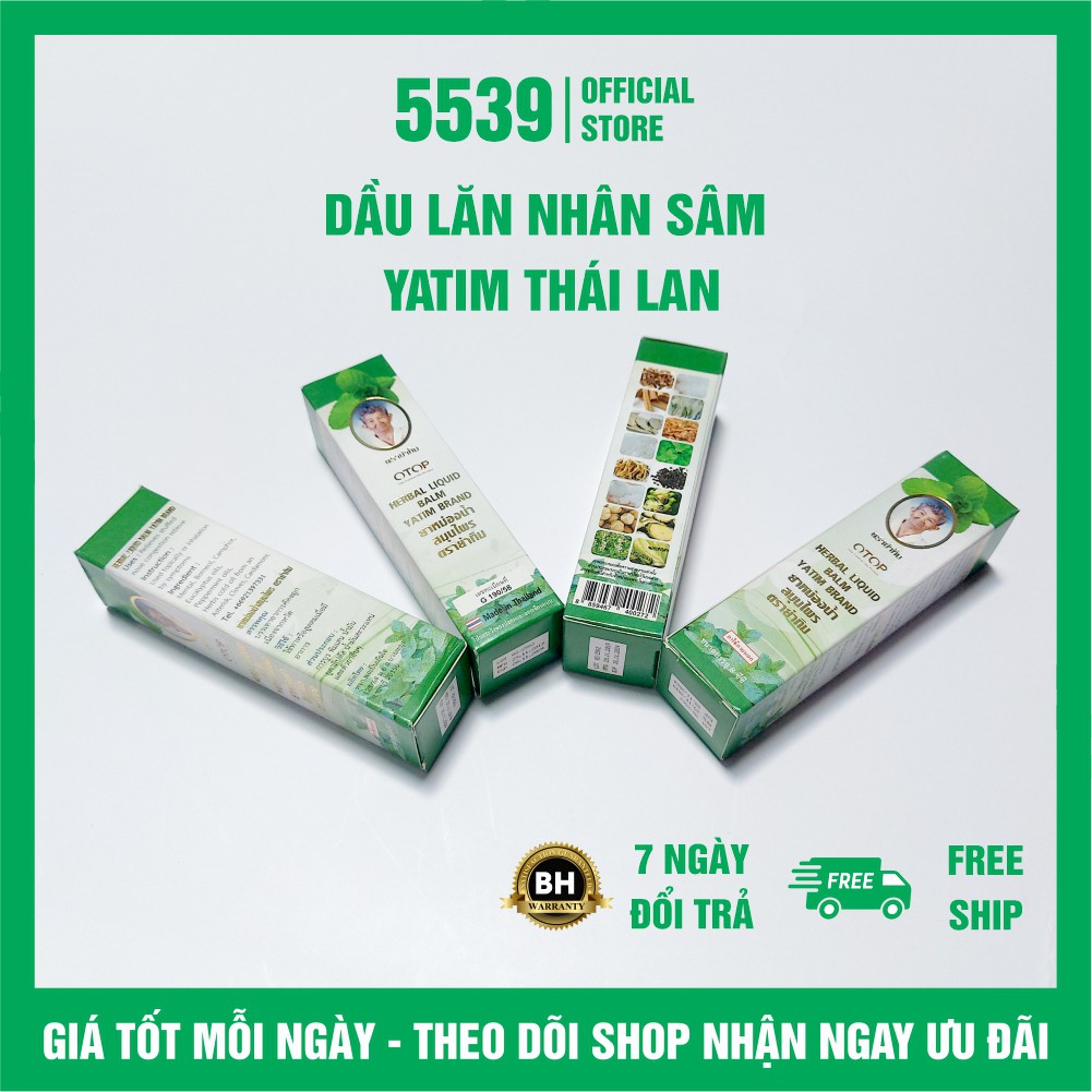 Dầu sâm thái lan, dầu lăn thái lan chính hãng Yatim 16 vị dung tích 8 ml hàng nội địa Thái chữ nhủ vàng - Shop 5539