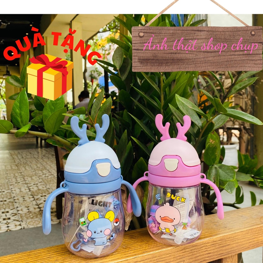 Bình Uống Nước, Bình Tập Uống Tai Hươu 300ml Cho Bé