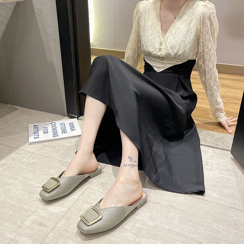 Dép Bít Mũi Thời Trang Mùa Hè Phong Cách Hàn Quốc Cho Nữ