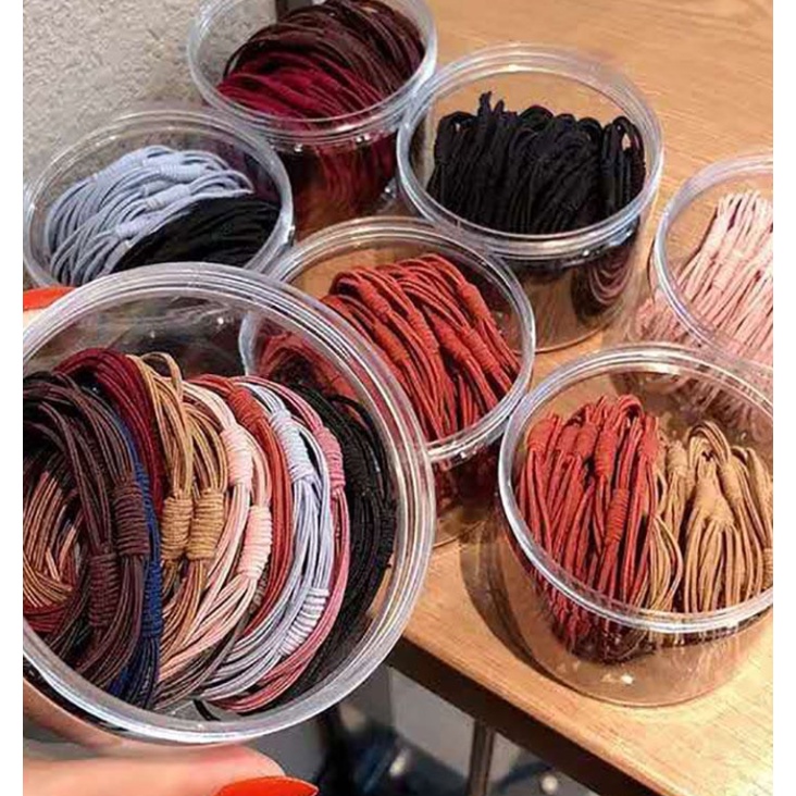 Combo hộp 20 dây cột tóc màu trơn (T03)