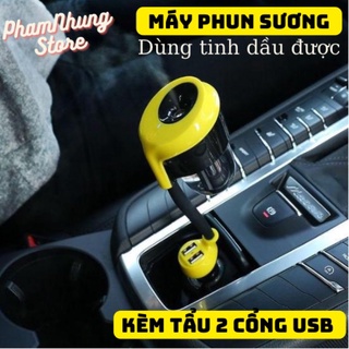 Máy tạo ẩm phun sương kèm tẩu sạc usb Remax trên oto xe hơi nhỏ gọn