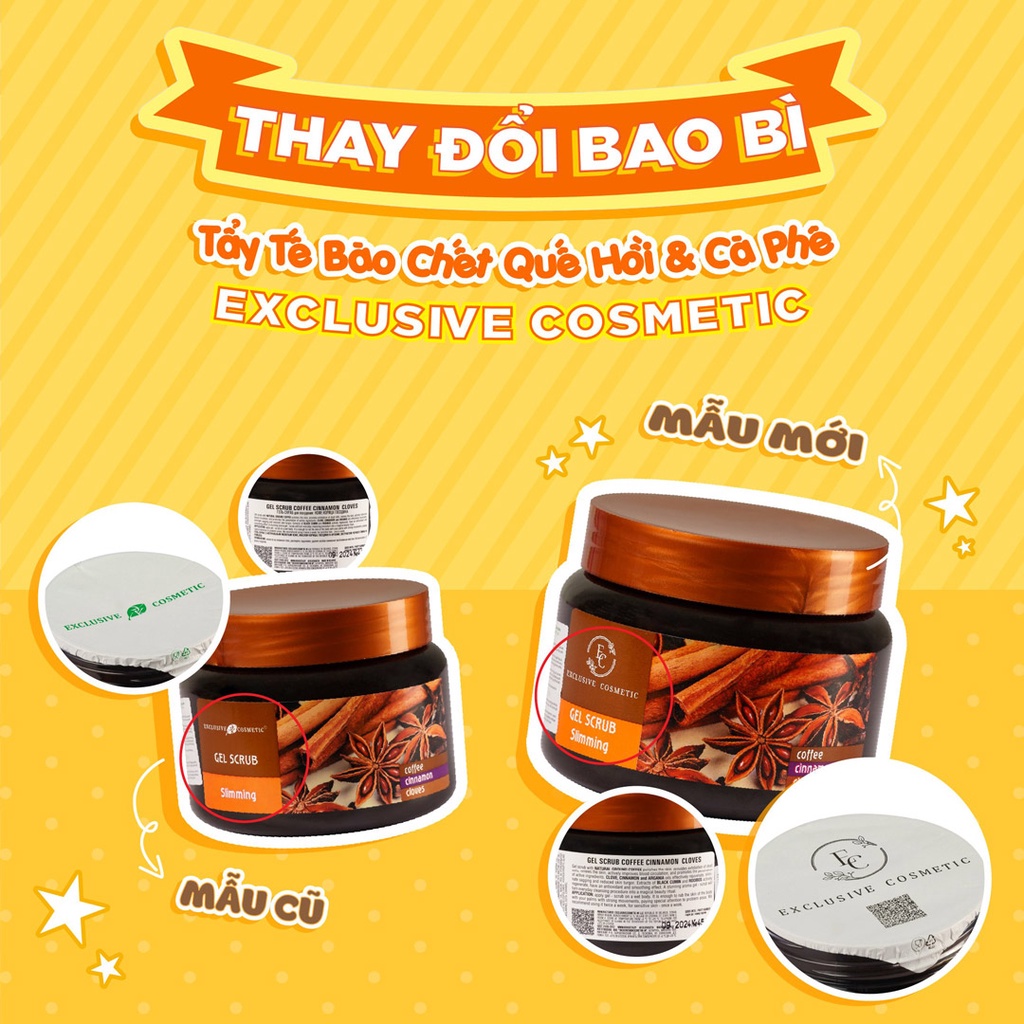 Tẩy Da Chết Toàn Thân Eksklyuziv Kosmetik Gel Scrub Coffee &amp; Cinnamon Cloves Quế Hồi 380g