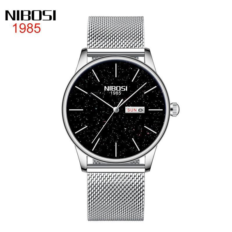 Đồng Hồ NIBOSI 2370 Nam Dây Lưới Thép Sang Trọng, Mạnh Mẽ - Hàng Chính Hãng (FULLBOX)