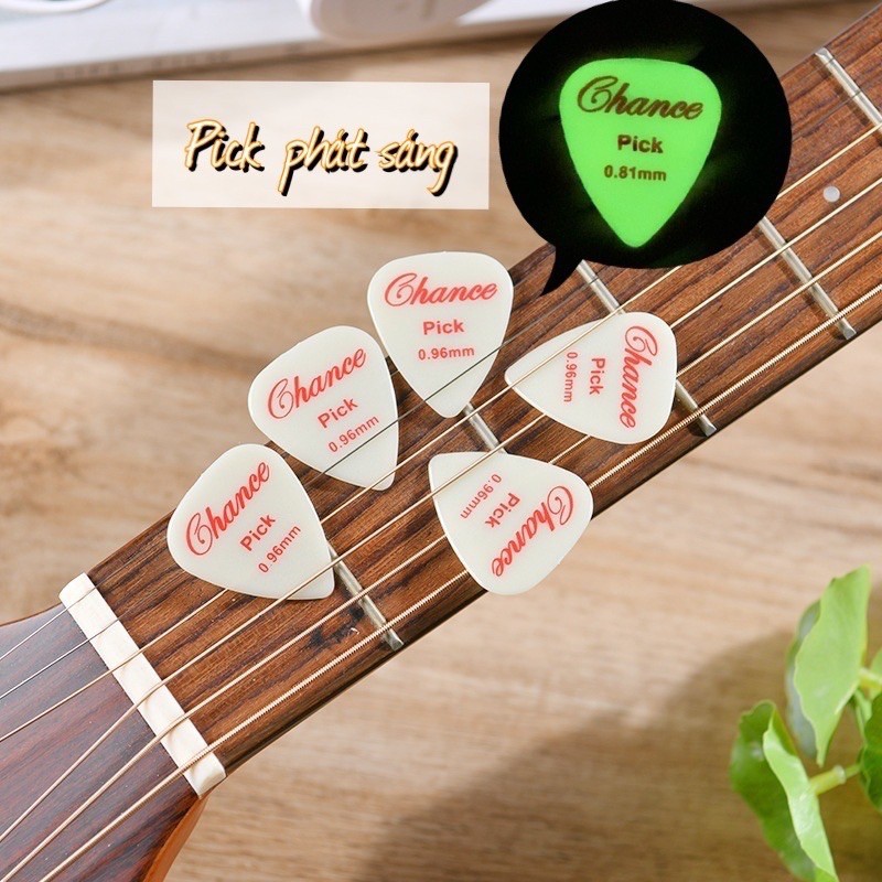 Pick gảy phát sáng, phím gảy guitar ukulele có huỳnh quang phát sáng ban đêm