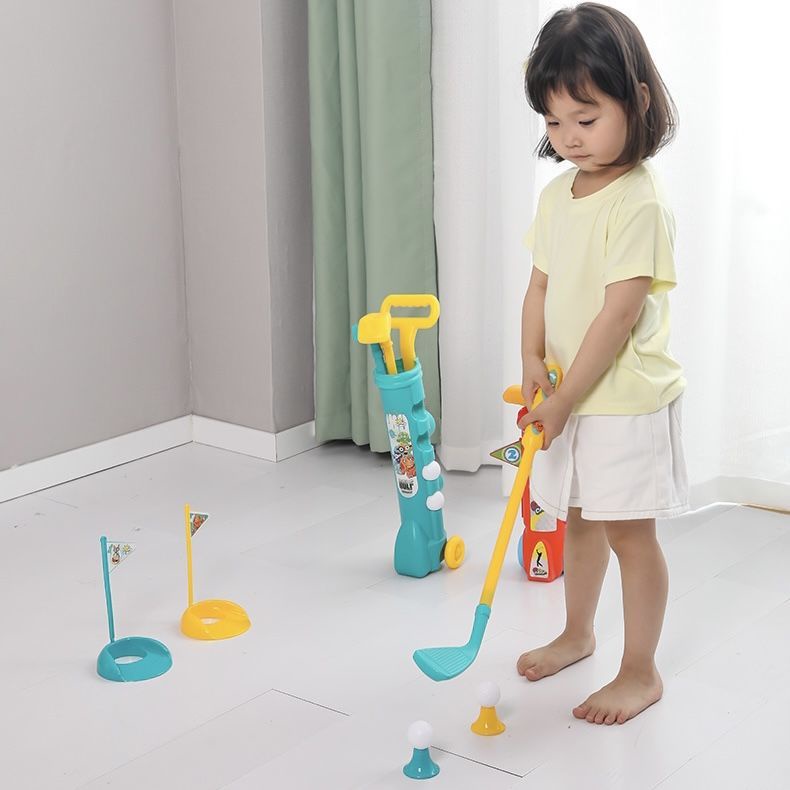 Bộ Đồ Chơi Đánh Golf Với 1 Xe Và 3 Gậy Đánh Golf 2 Lỗ/ 4 Bóng Tiện Dụng Cho Bé