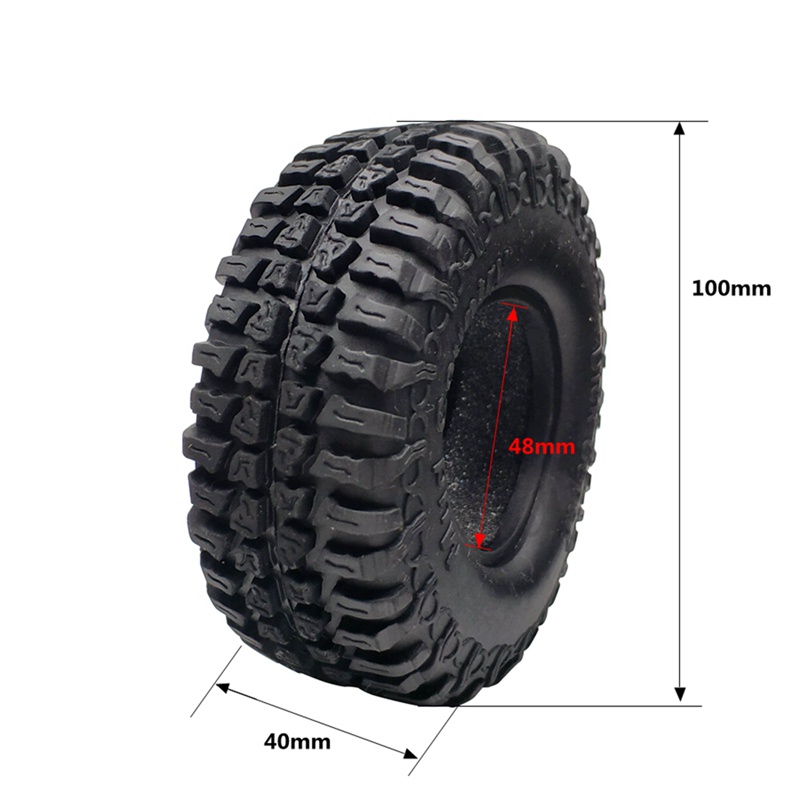 Set 4 Bánh Xe Cao Su 100MM 1.9 Dành Cho Xe Đồ Chơi 1 / 10 RC Axial SCX10 90046 AXI03007 Traxxas TRX4 D90 Tamiya CC01