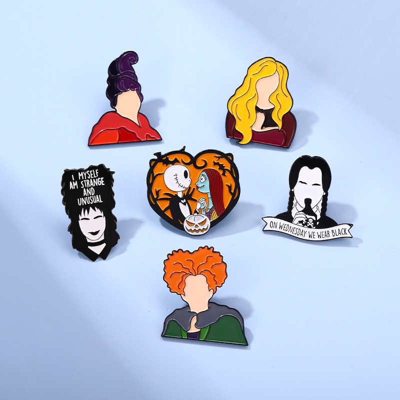 Ghim cài áo QIHE JEWELRY hình quả bí ngô Halloween ngộ nghĩnh