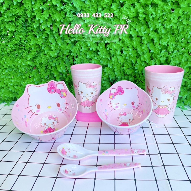 Tô chén ly dĩa muỗng khay HelloKitty